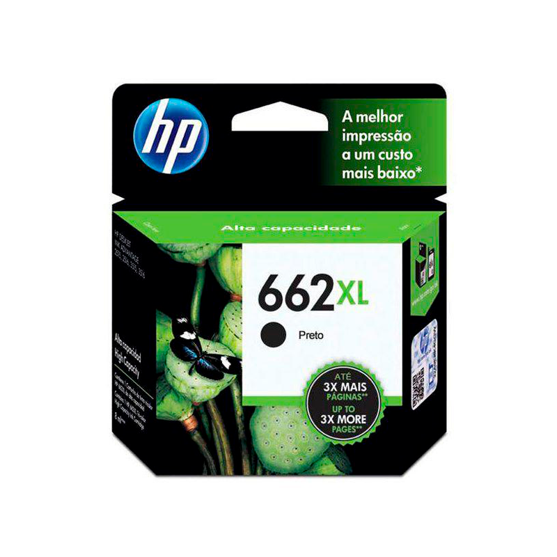 Cartucho De Tinta Hp 662Xl 662 Cz105Ab Cz105Al Preto 6,5Ml